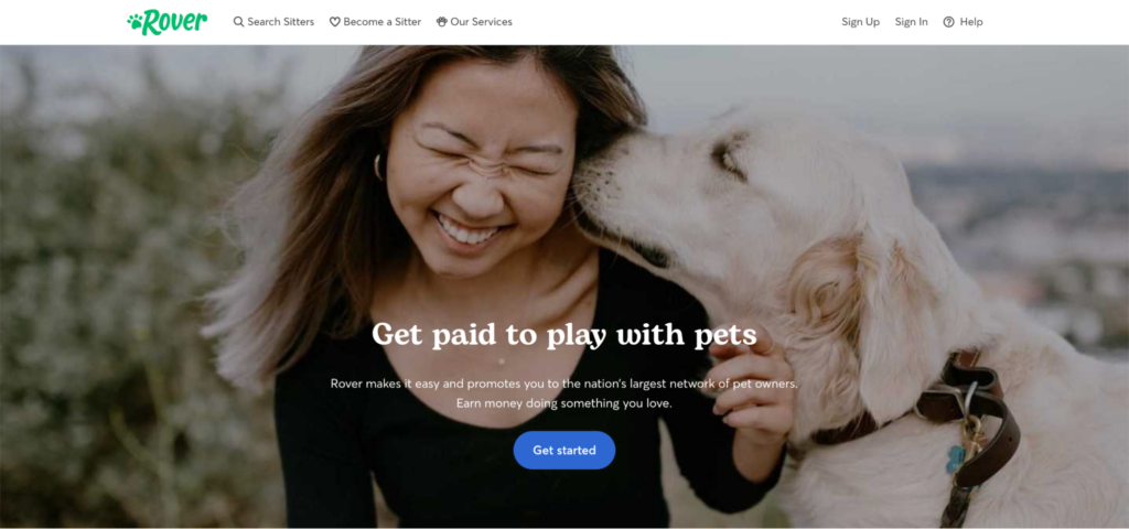 Rover sitter landing page