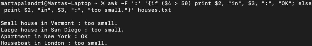 With the awk command, you can use conditional statements to act on lines that meet certain criteria.