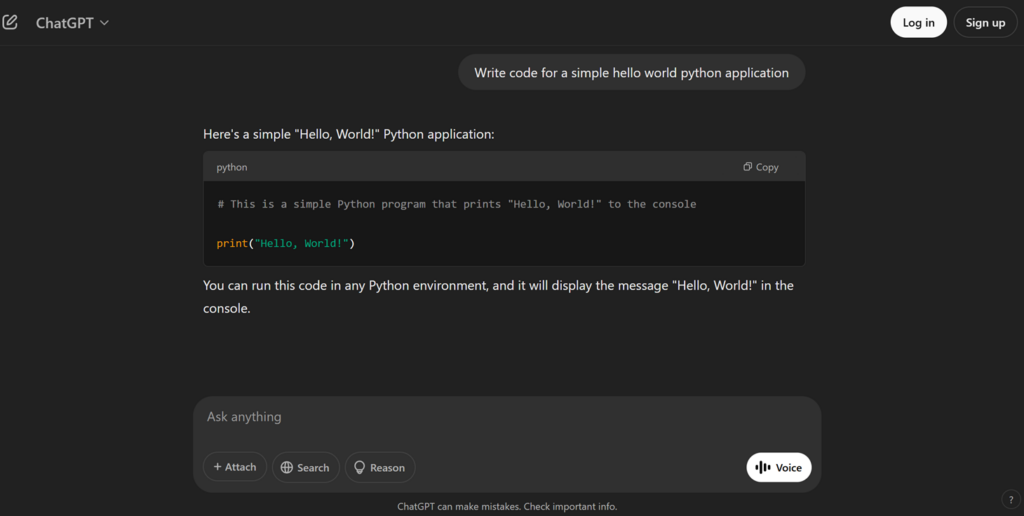 Image displaying interaction with ChatGPT
