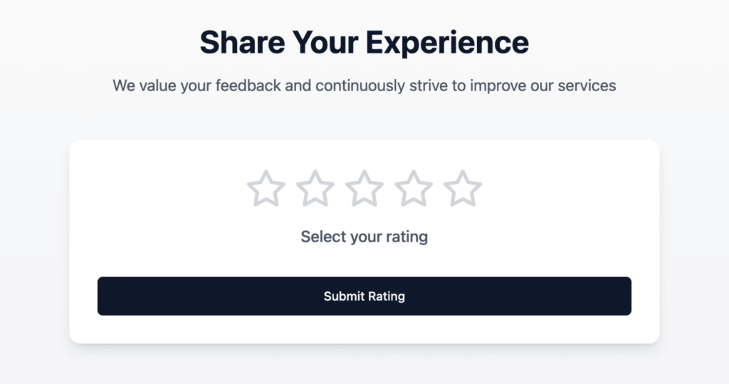 Reviews web app basic interface