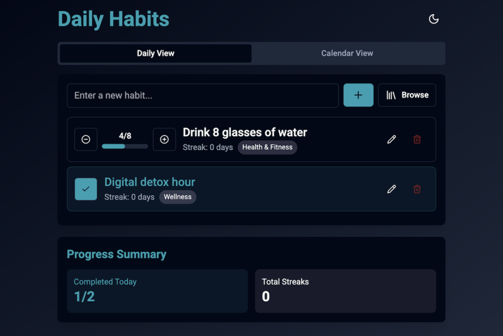Hostinger Horizons creates a dark mode for the app