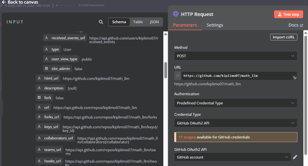 Configuring HTTP Request node Method to POST