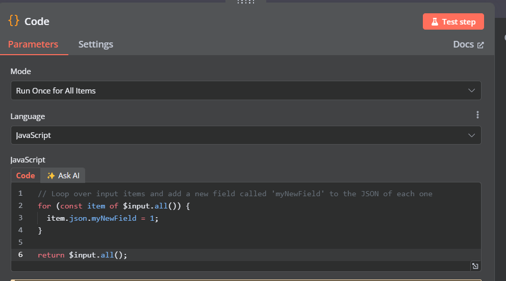 Modifying the output data structure using JavaScript code