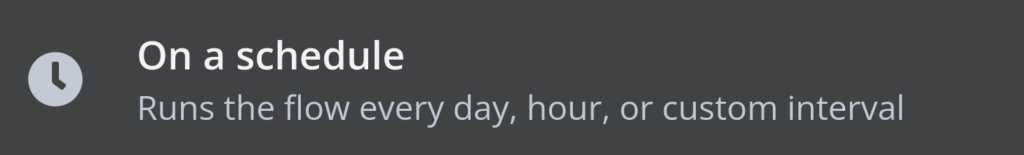 n8n menu showing "On a Schedule" trigger node option