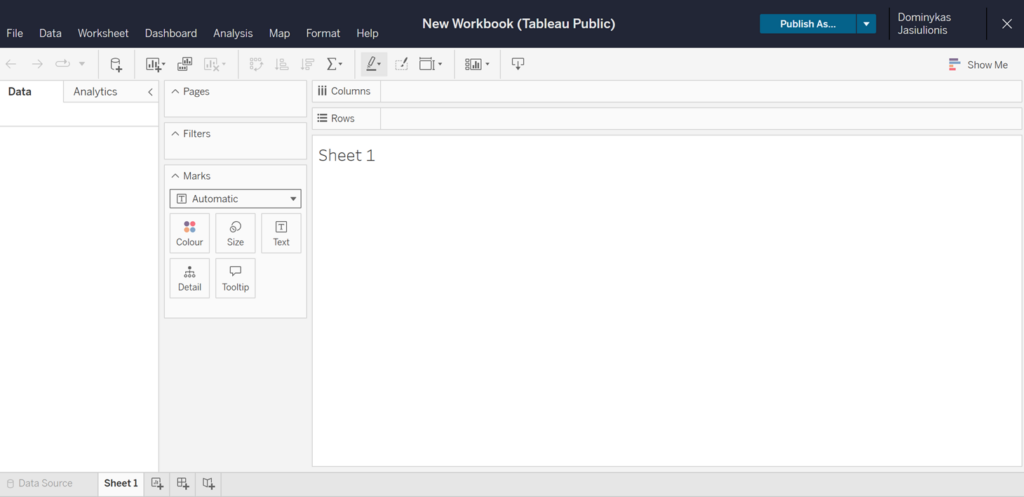 Image displaying Tableau Public interface
