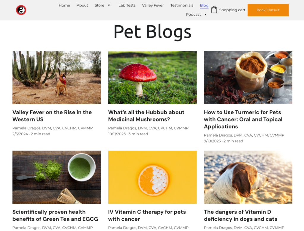 A blog on Dr. Pamela Dragos' website