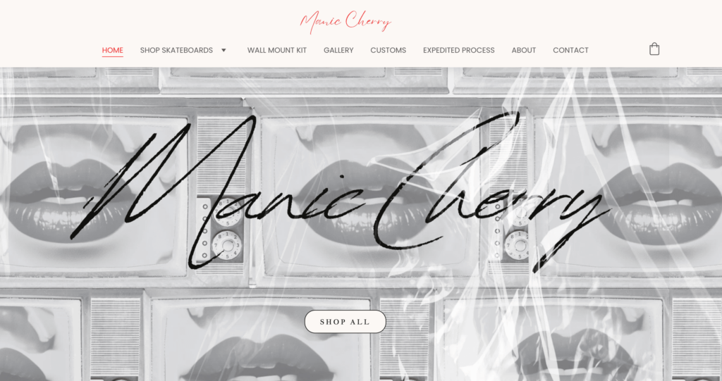 Homepage of Manic Cherry
