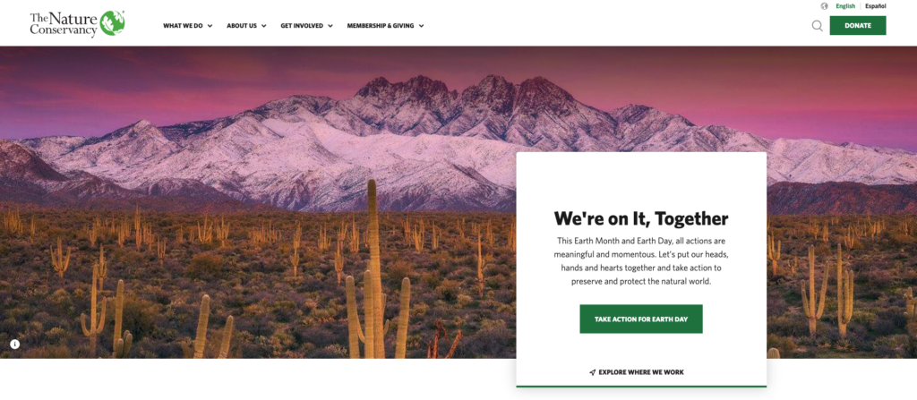 The Nature Conservancy homepage