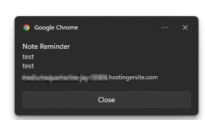 Web application successfully sends a notification