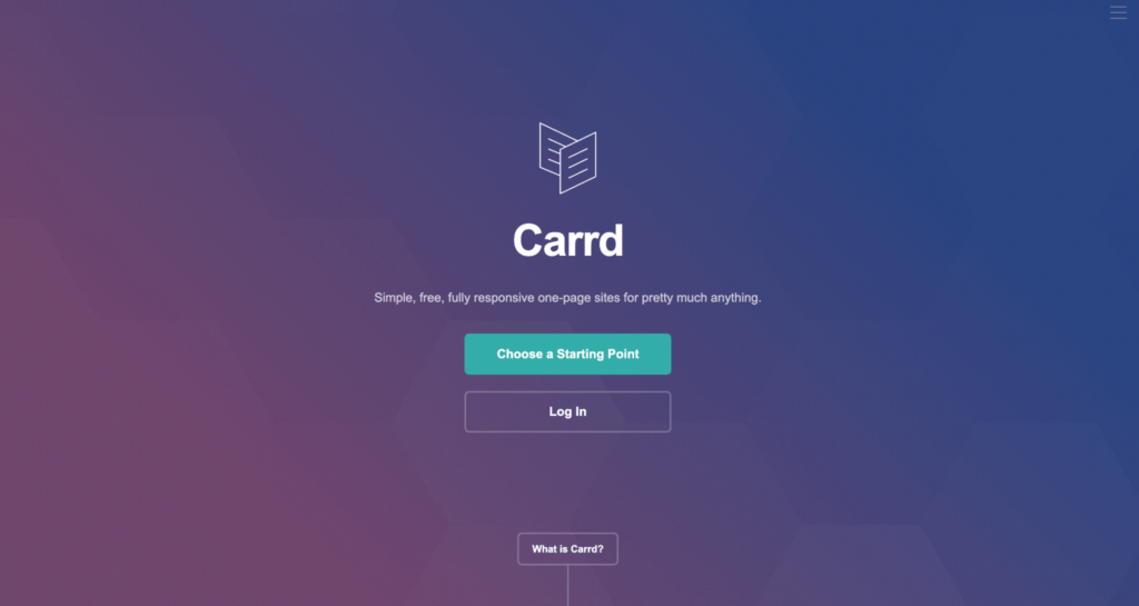 Carrd homepage