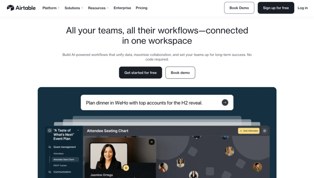 Airtable's home page