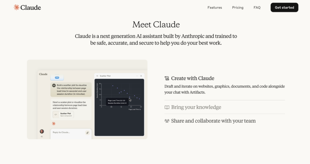 Claude landing page