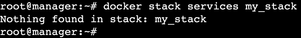 A terminal output showing a stack has been deleted