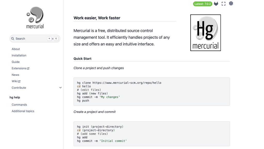 mercurial landing page