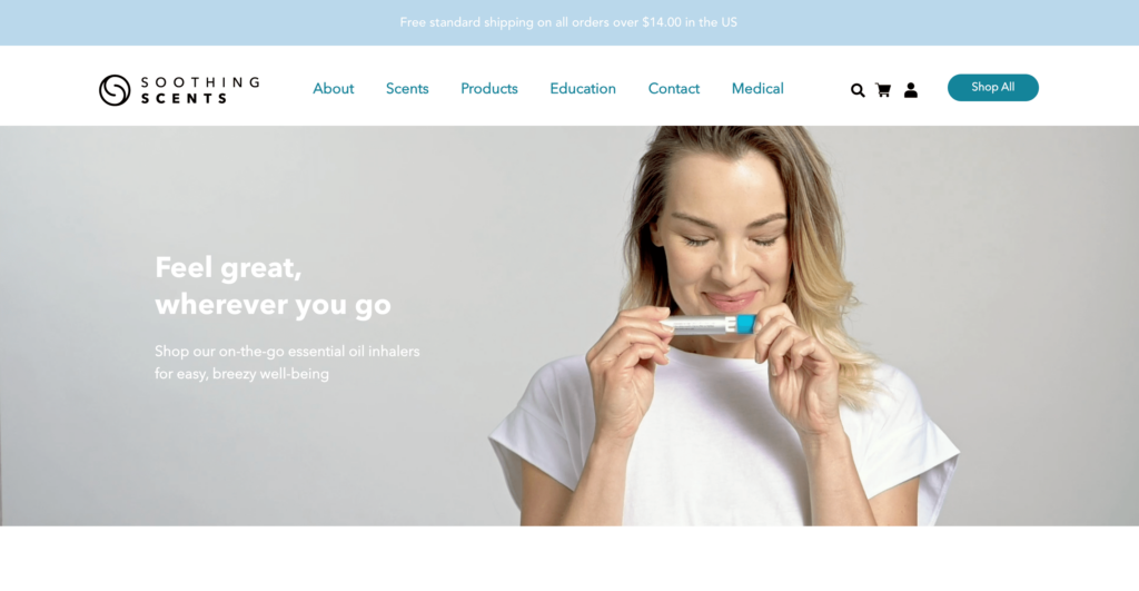 Soothing Scents' homepage