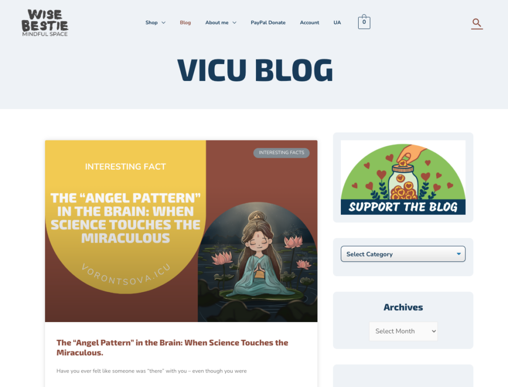 Helga Crow's blog page on her personal website