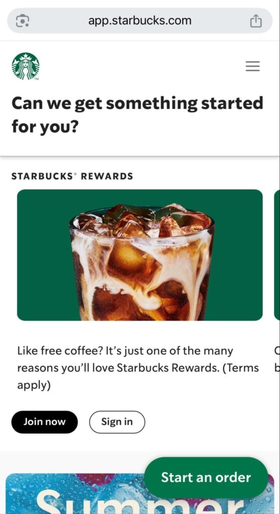 Starbucks mobile