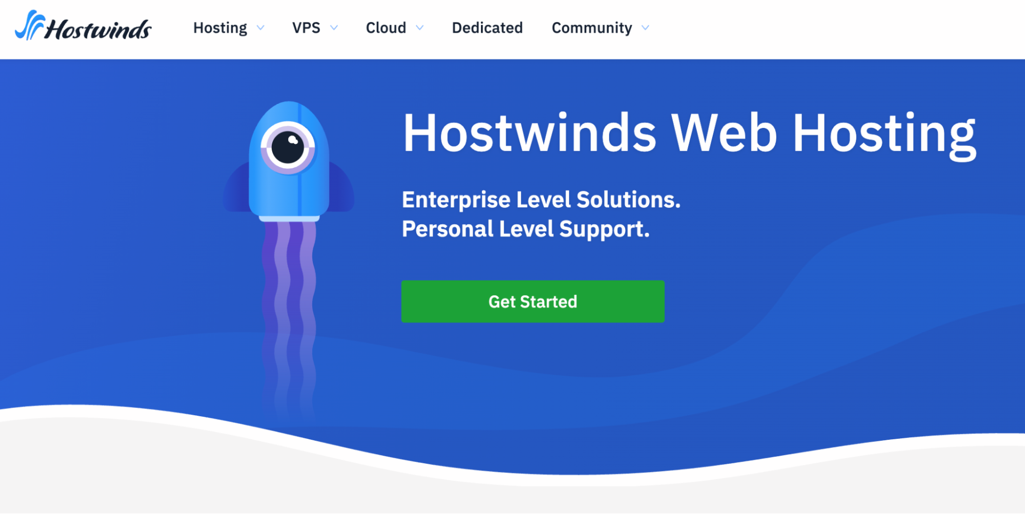 Hostwinds landing page