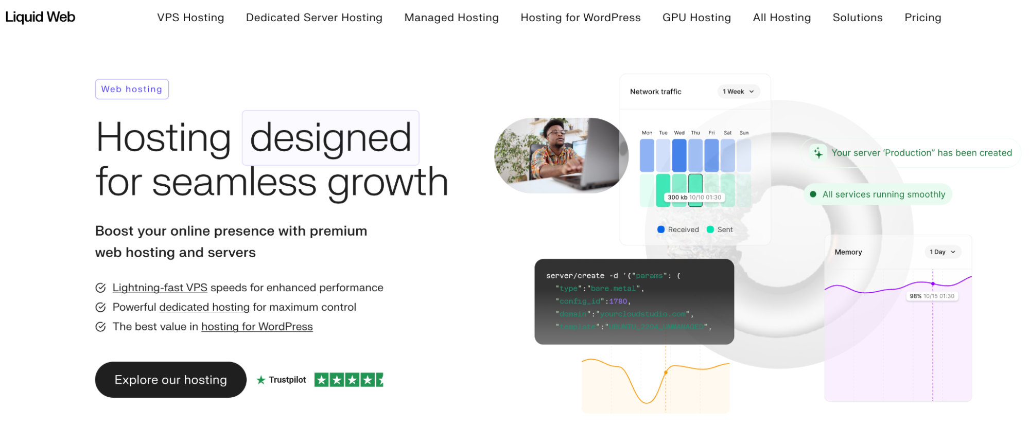 Liquid Web landing page