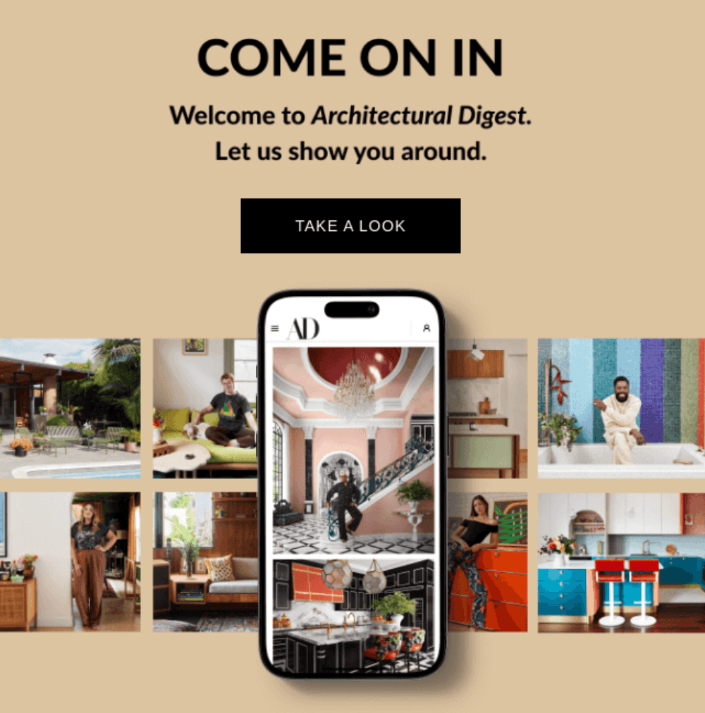 Architectural Digest welcome email