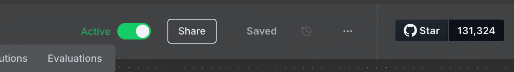 The activation toggle of an n8n workflow