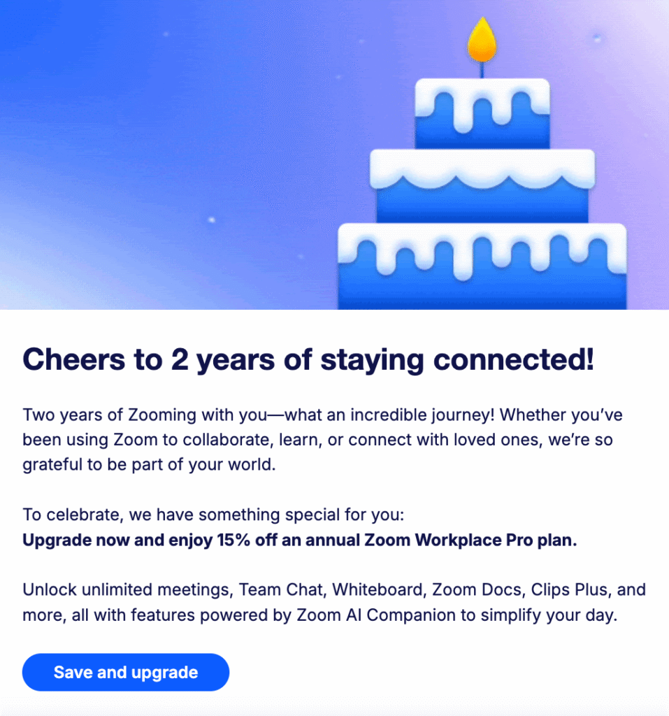 Zoom re-engagement email
