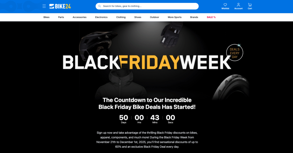 BIKE24 Black Friday landing page