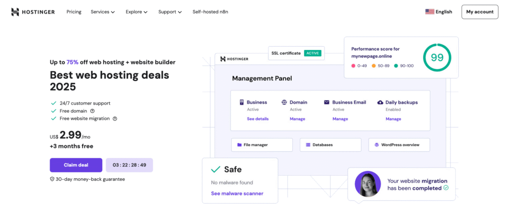 Hostinger Black Friday landing page