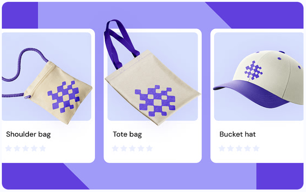 Mockup of print-on-demand products