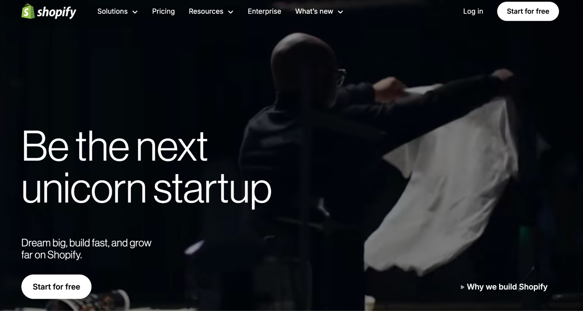 Screenshot of Shopify website