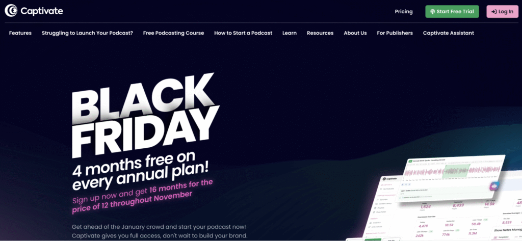 Captivate landing page