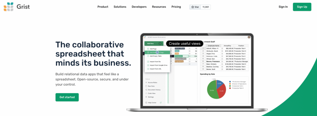 Grist homepage