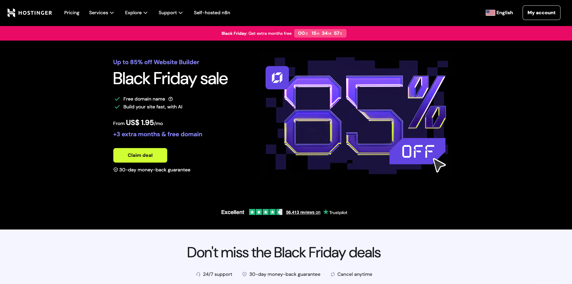 Hostinger website builder website screenshot