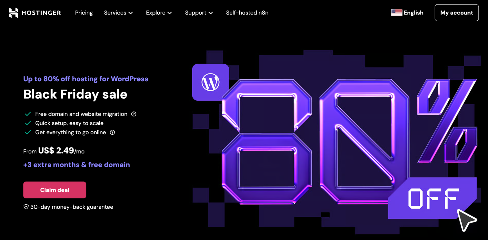 Hostinger website example