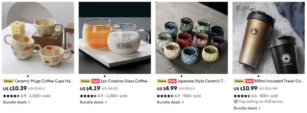 Mugs for sale on AliExpress
