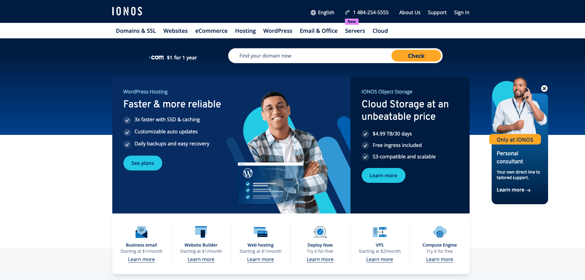 IONOS website screenshot