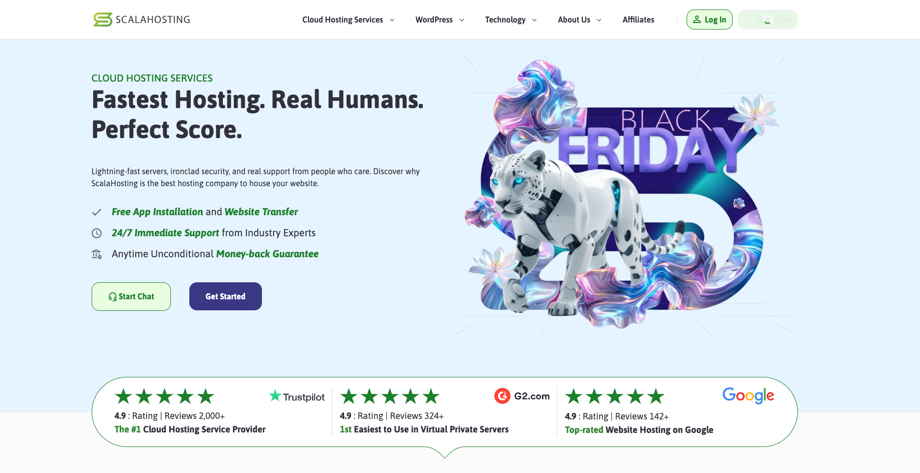 ScalaHosting website screenshot