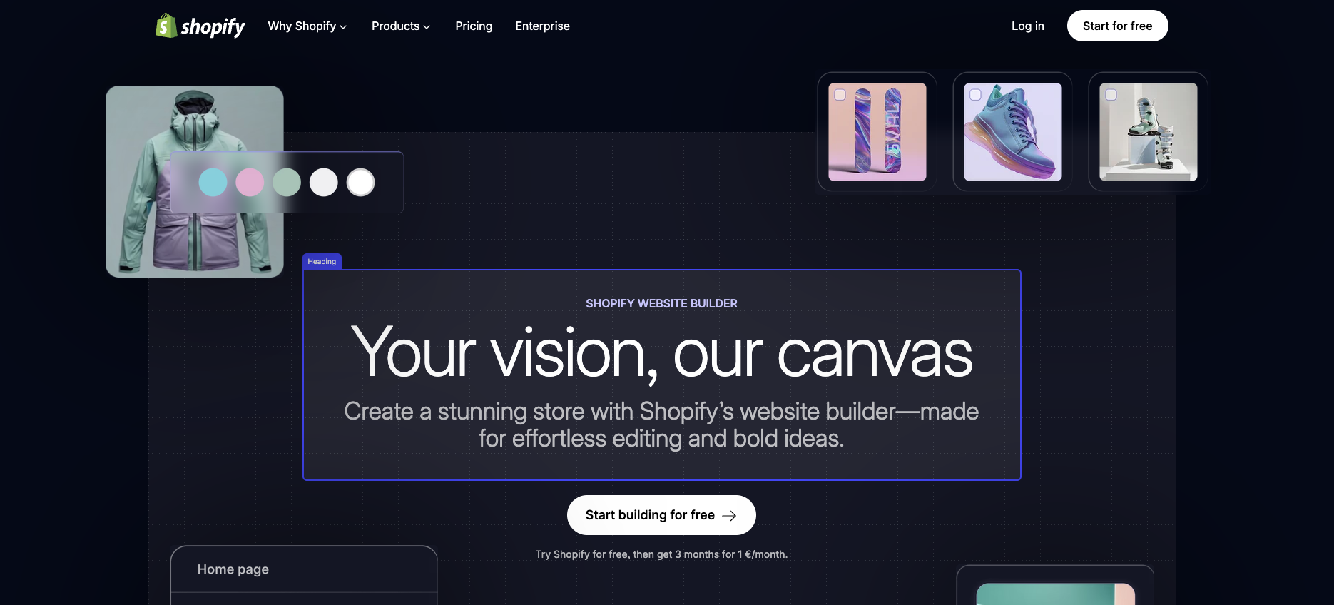 Shopify website screenshot