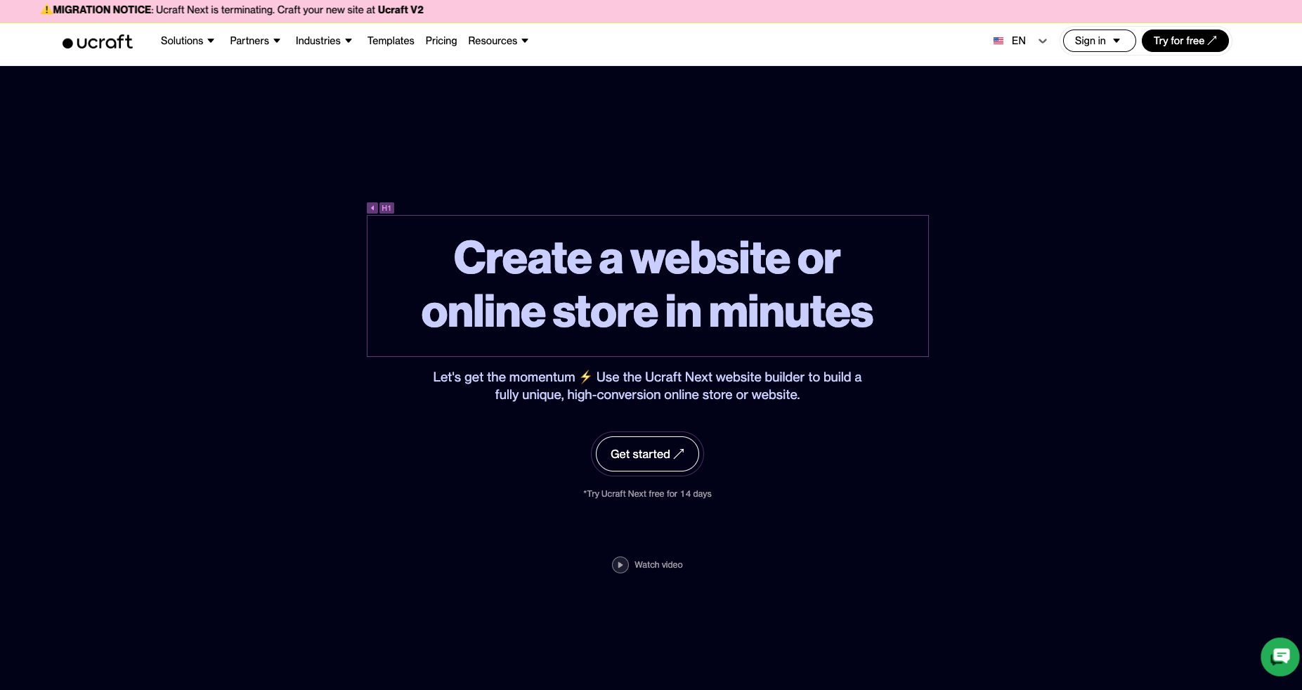 Ucraft website screenshot