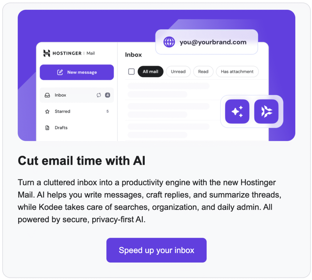 Email copywriting example