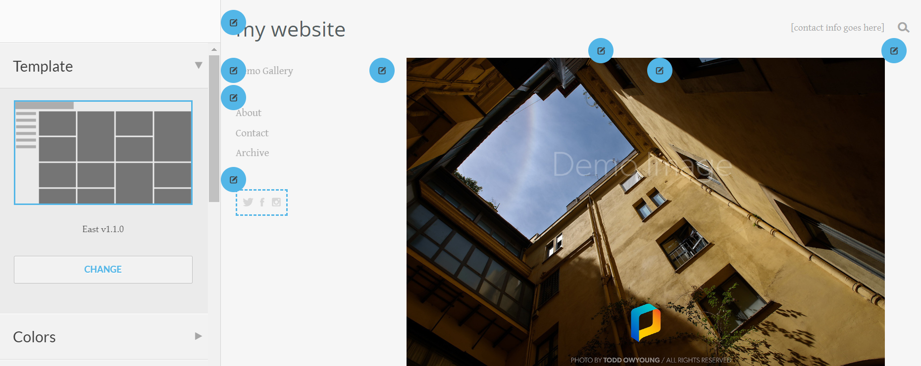 PhotoShelter interface