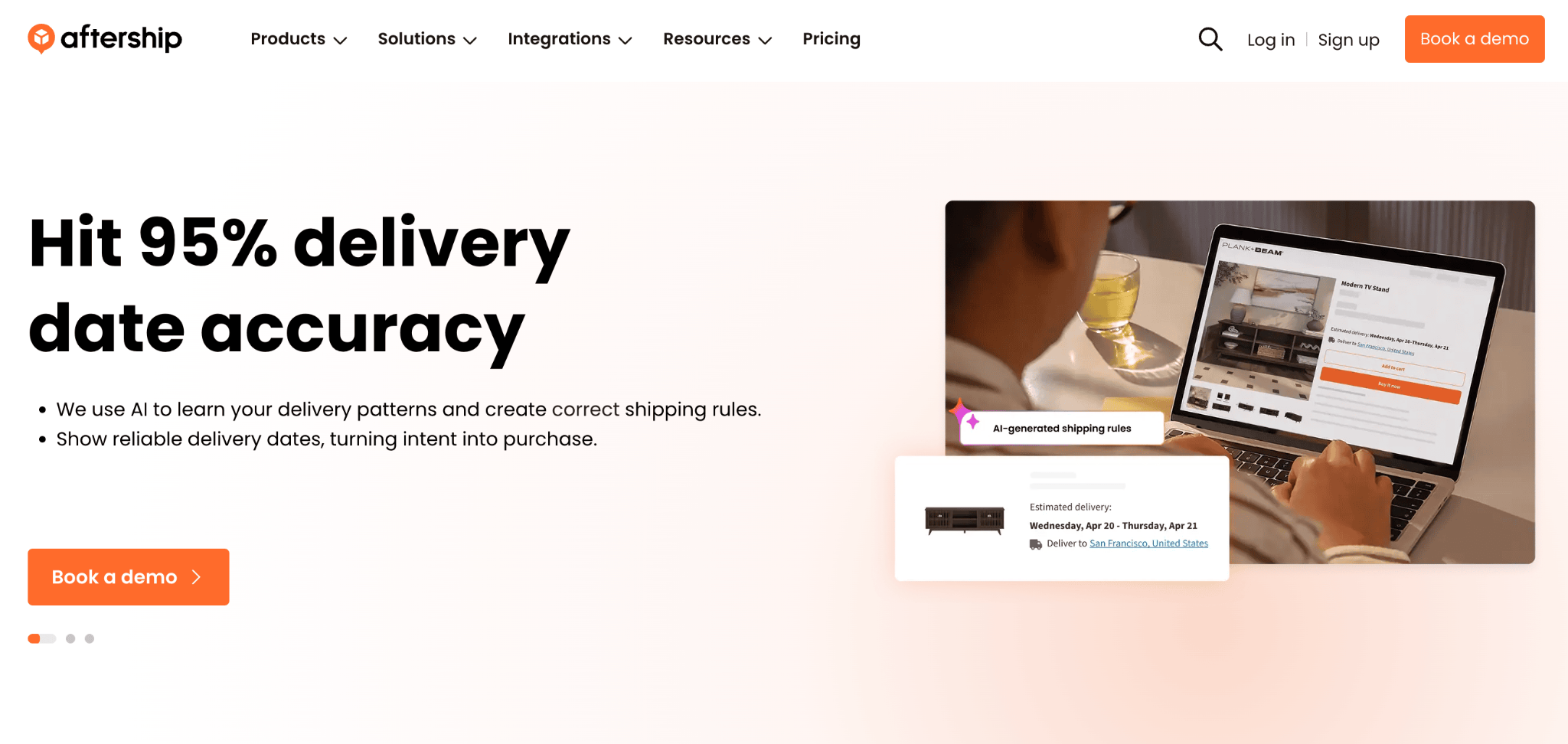 Homepage of AfterShip