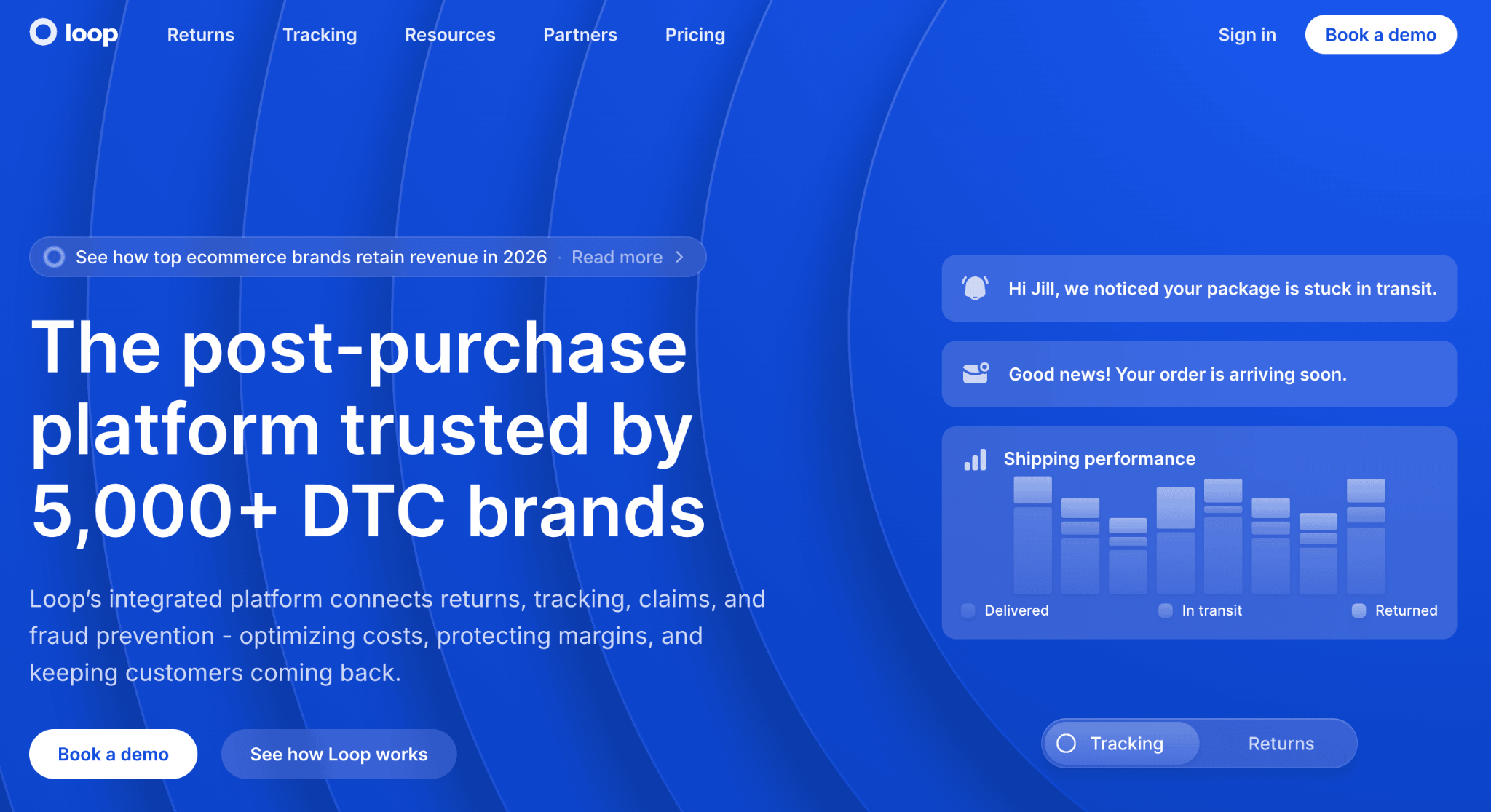 Homepage of Loop Returns