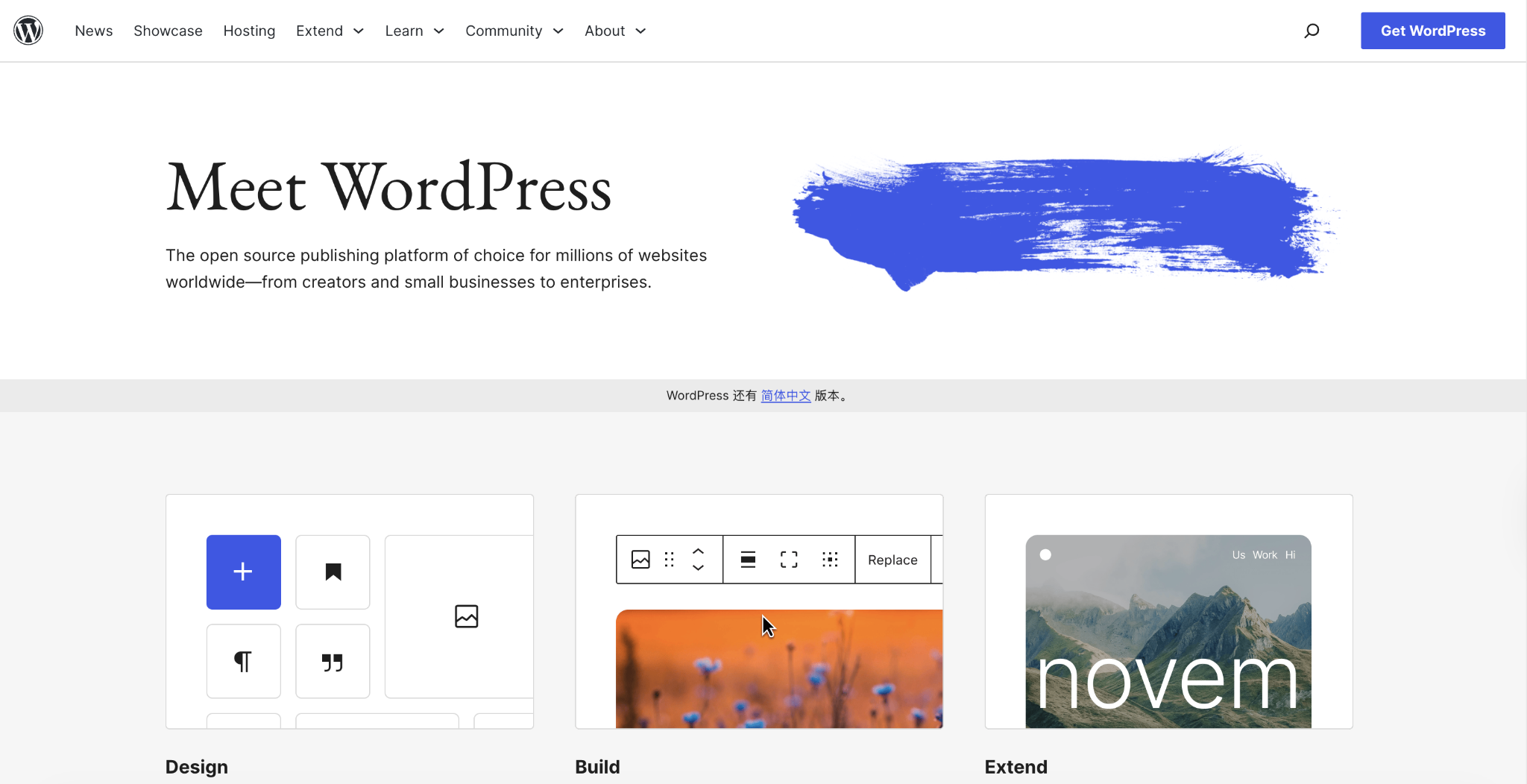 Wordpress home page