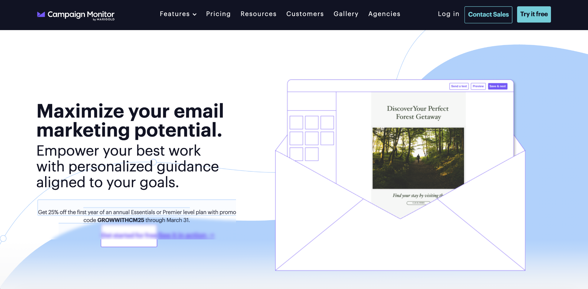 Campaign Monitor home page