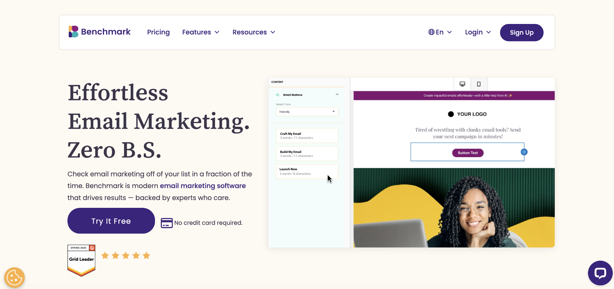 Benchmark Email home page
