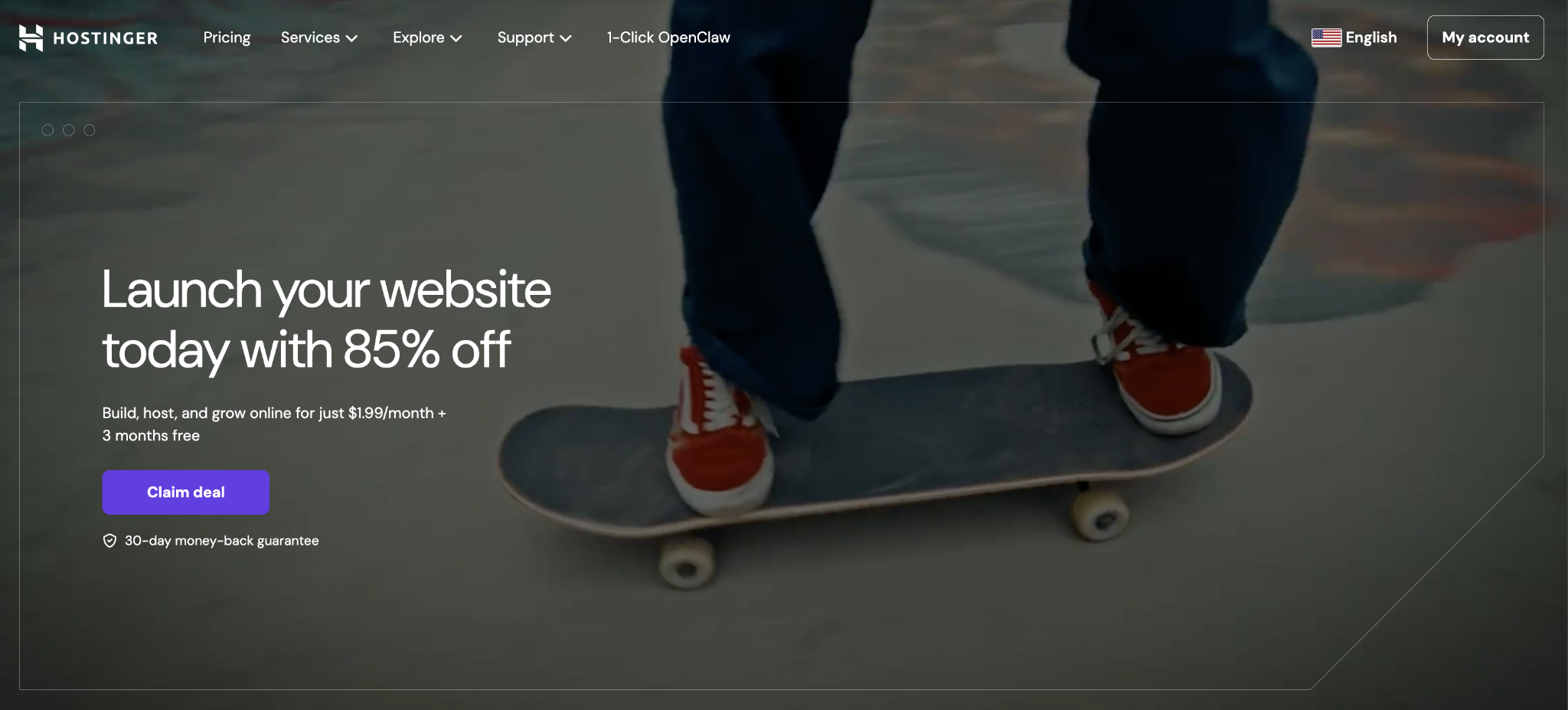 Hostinger landing page