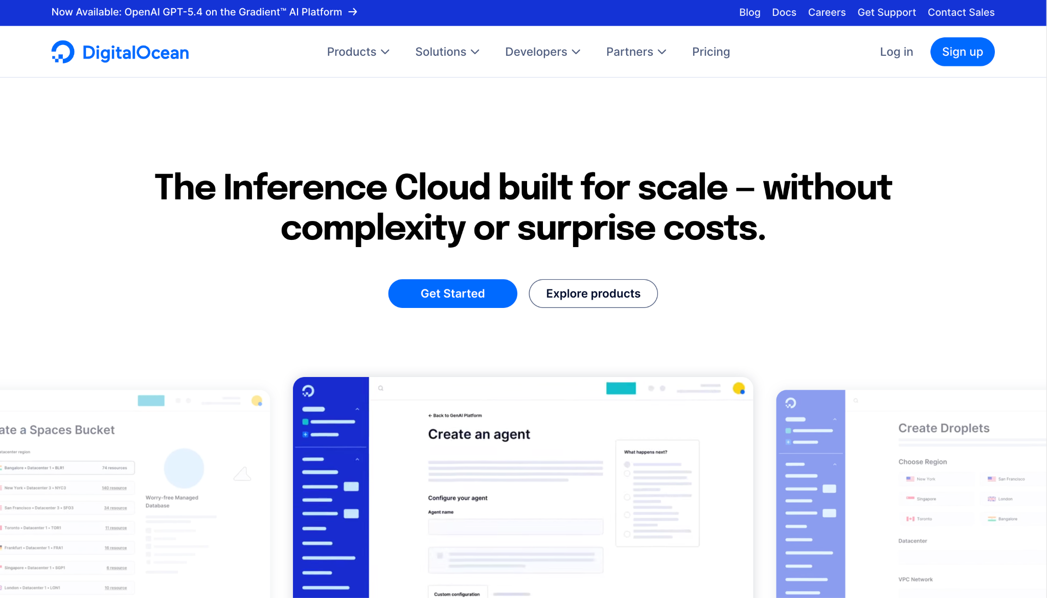 DigitalOcean's landing page
