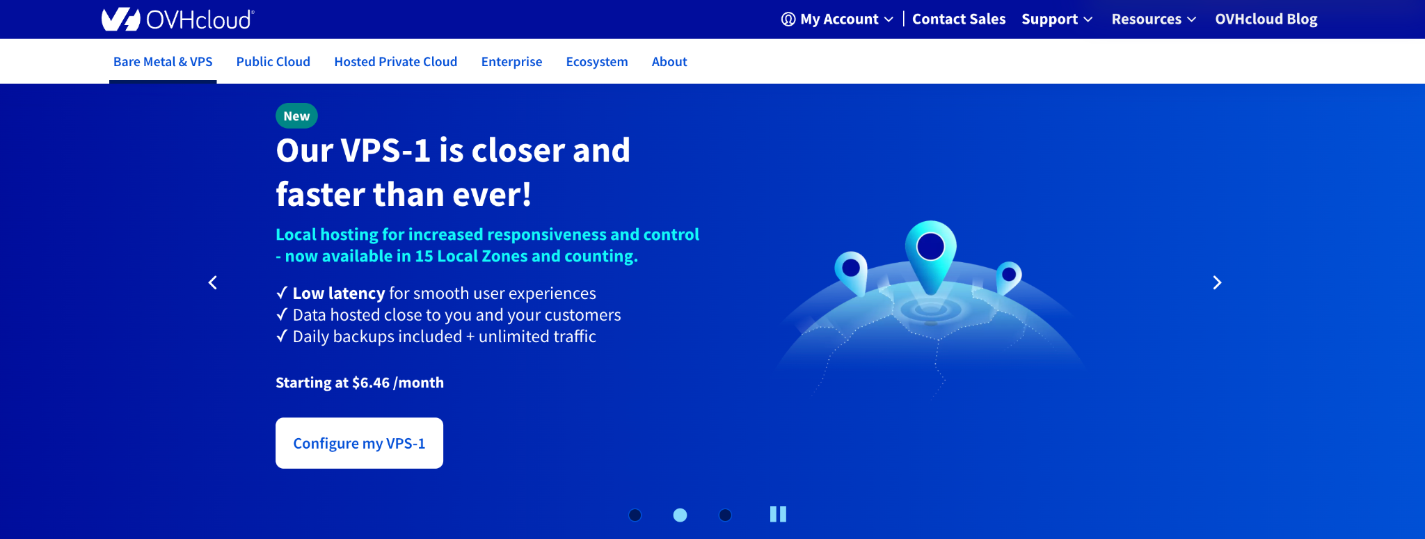 OVHcloud's landing page