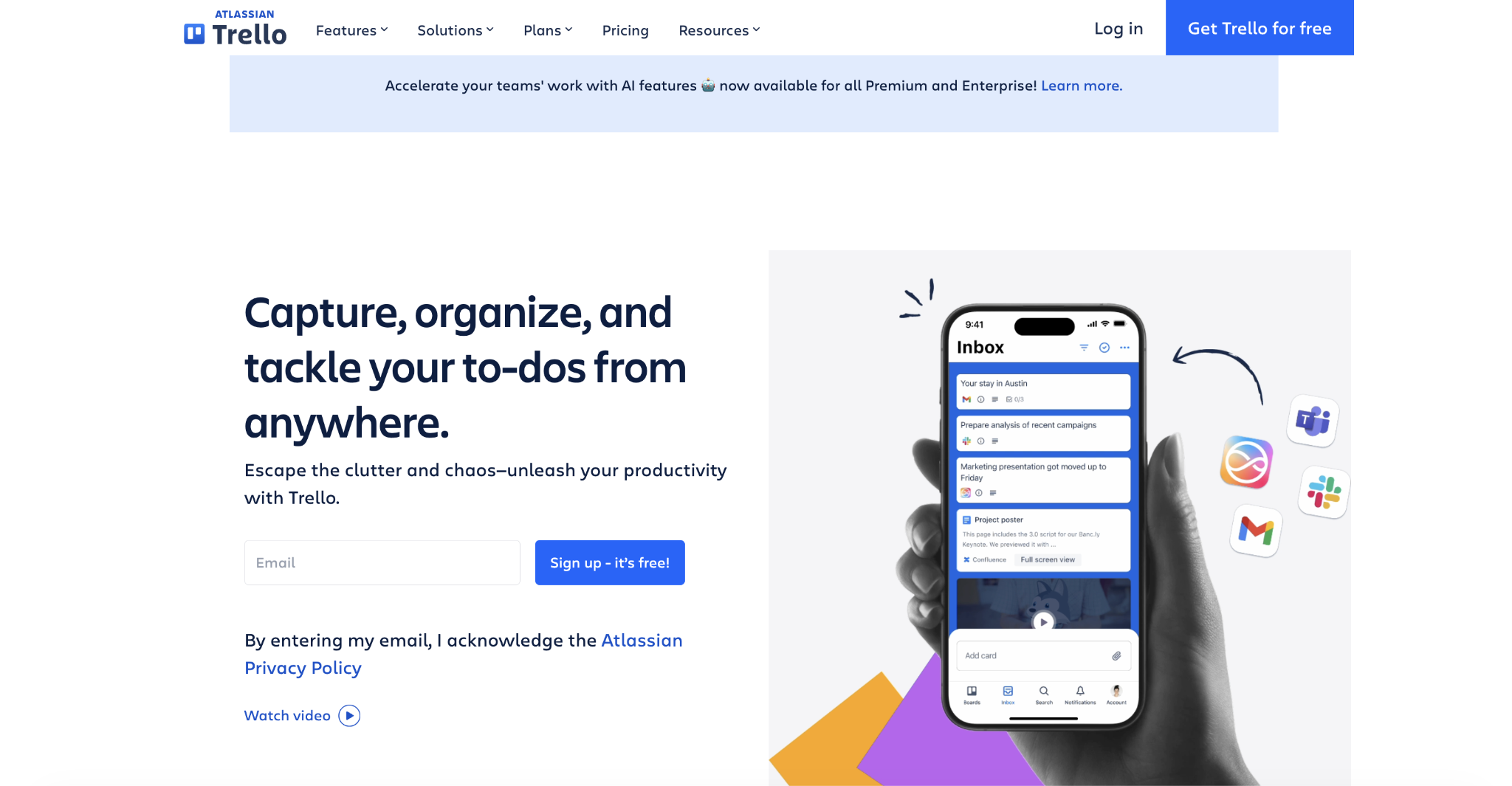 Trello landing page